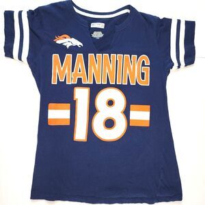 NFL Denver Broncos Peyton Manning #18 Football Jersey T-Shirt Size L